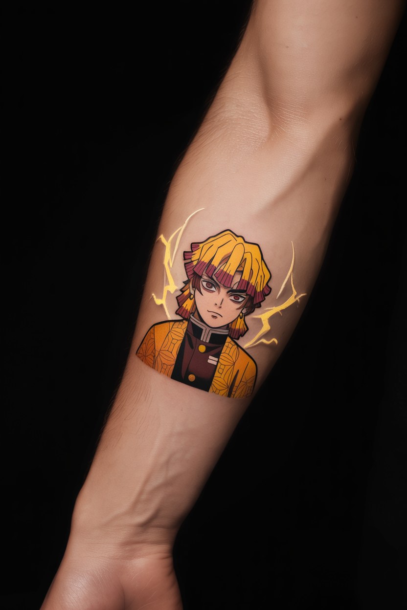 20 Dynamic Demon Slayer Tattoo Ideas To Seek Vengeance! 16 Realistic Zenitsu Tattoo