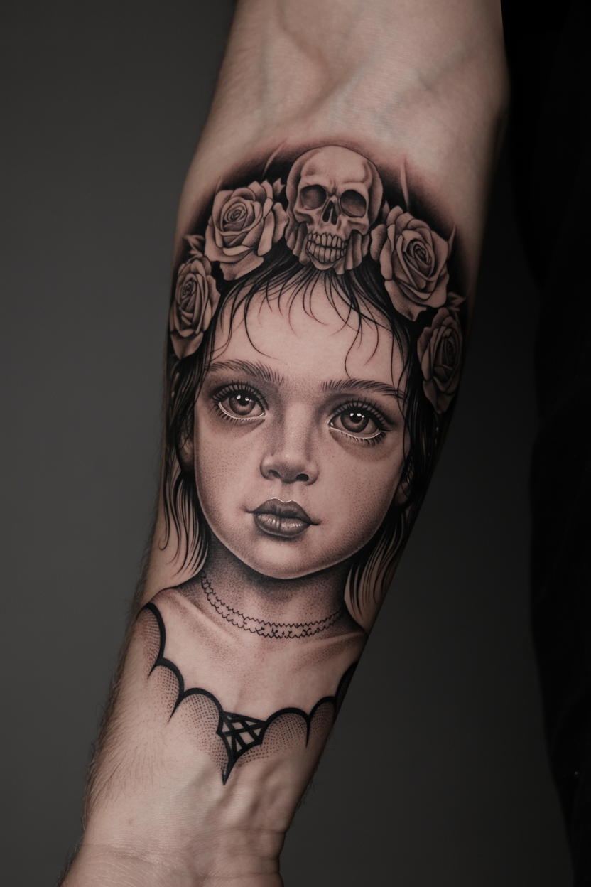 Sensual Gothic Girl Tattoo