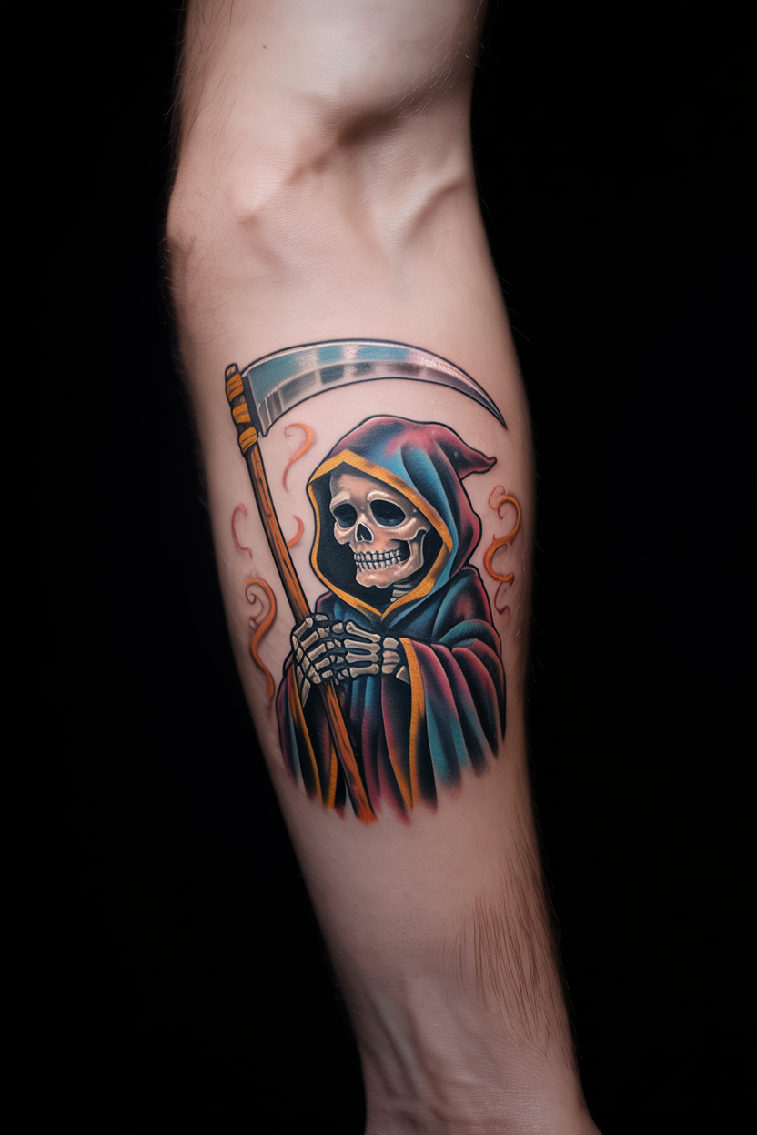 Small Grim Reaper Tattoo