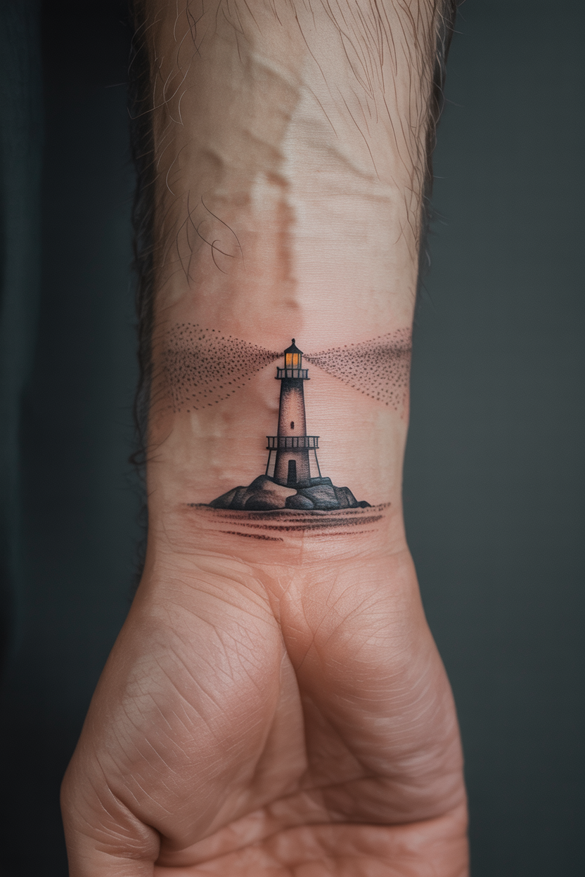 22 Lighthouse Tattoo Ideas To Cherish The Luxury Of Life! 4 Small Yet Hopeful Lighthouse Tattoo