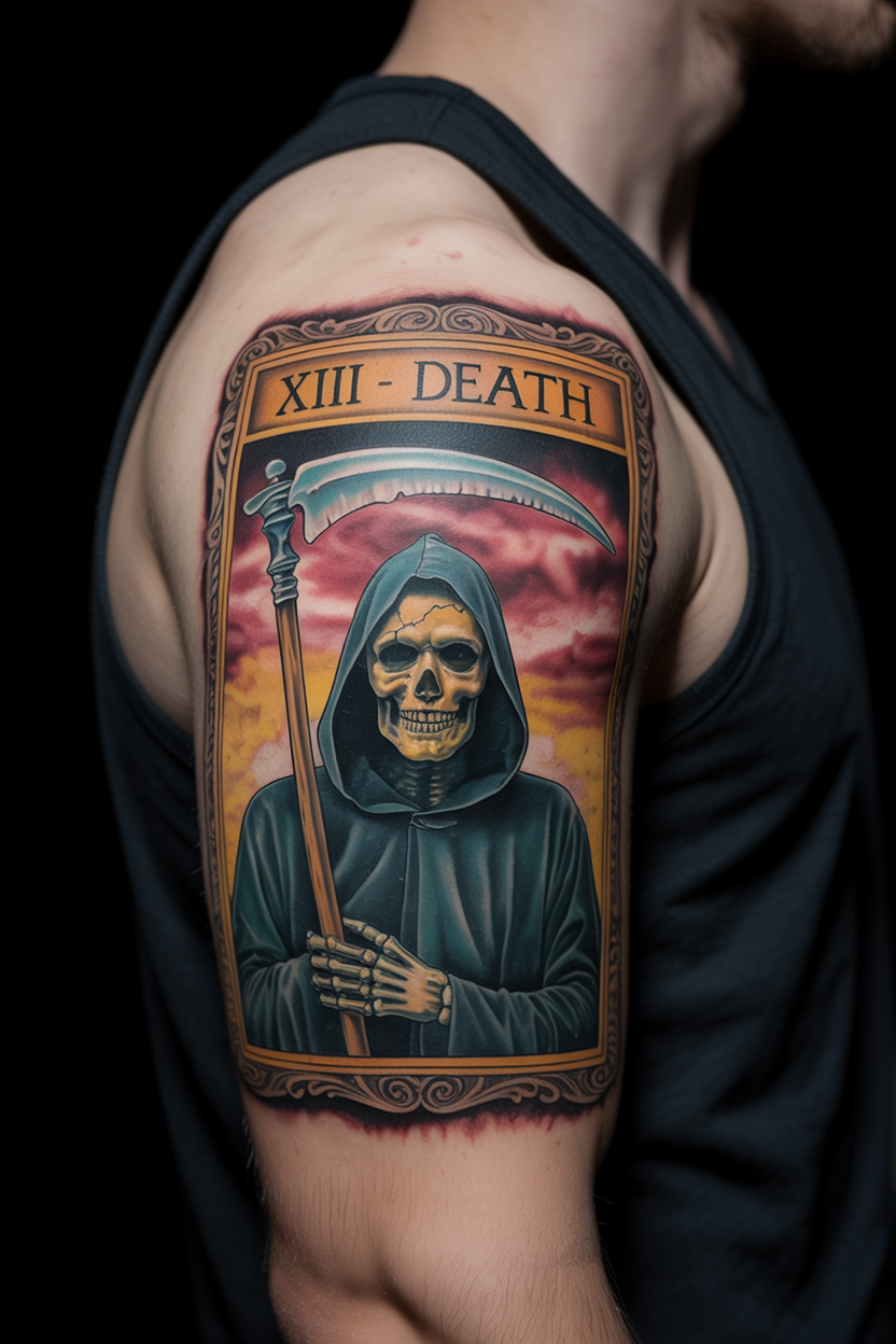 Tarot Card Grim Reaper Tattoo