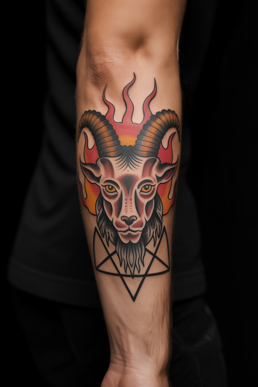 Traditional Baphomet Tattoo