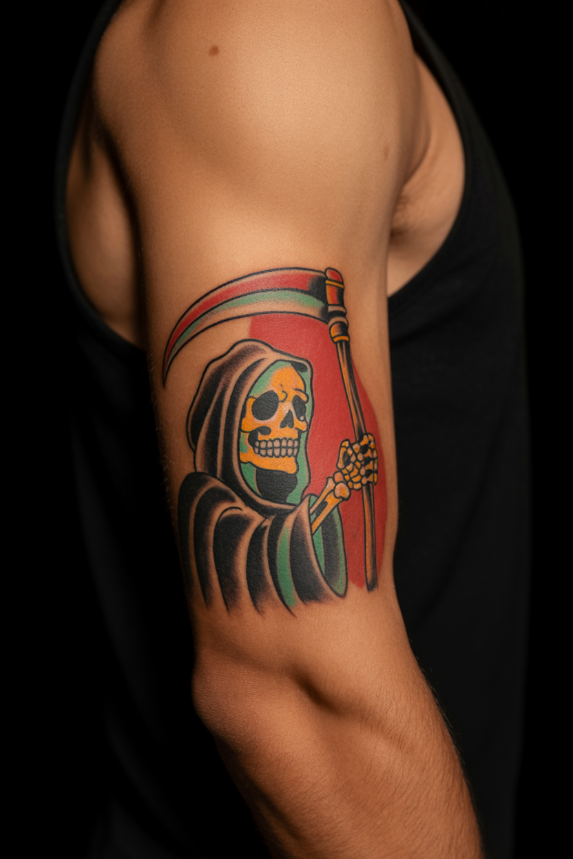 Traditional Grim Reaper Tattoo