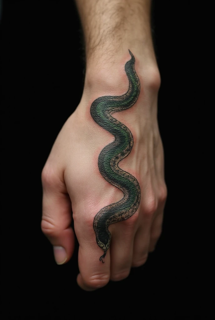 Twisted Snake Tattoo On Hand