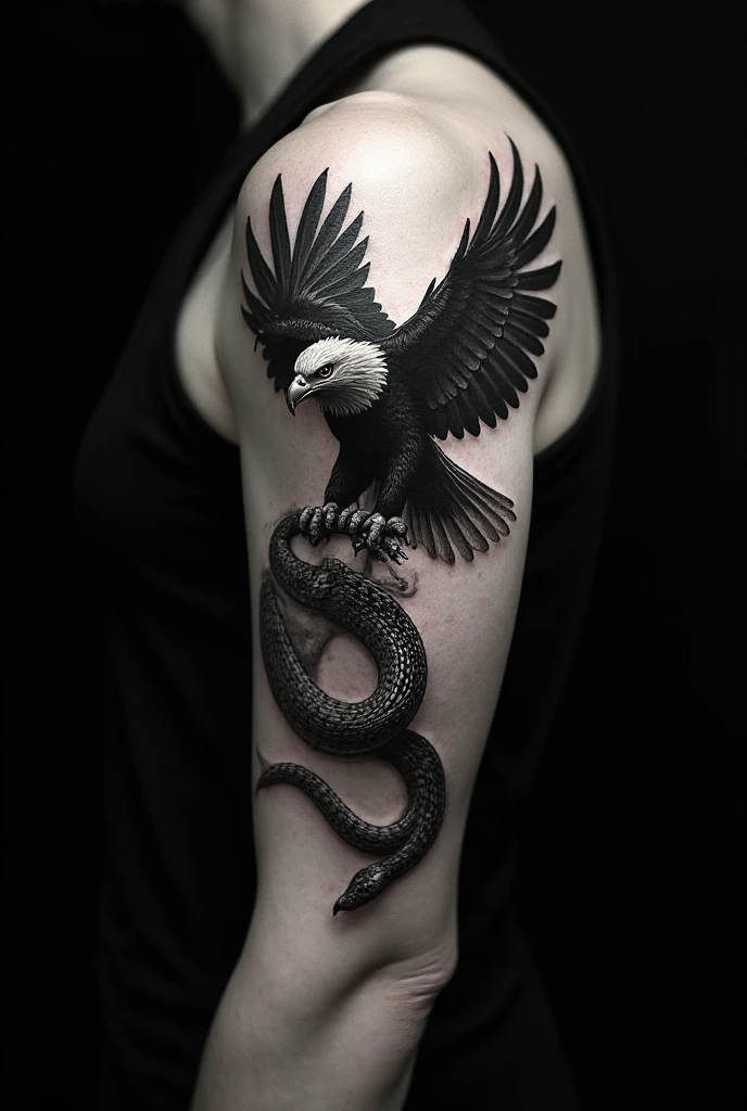 Vicious Eagle And Snake Tattoo 1