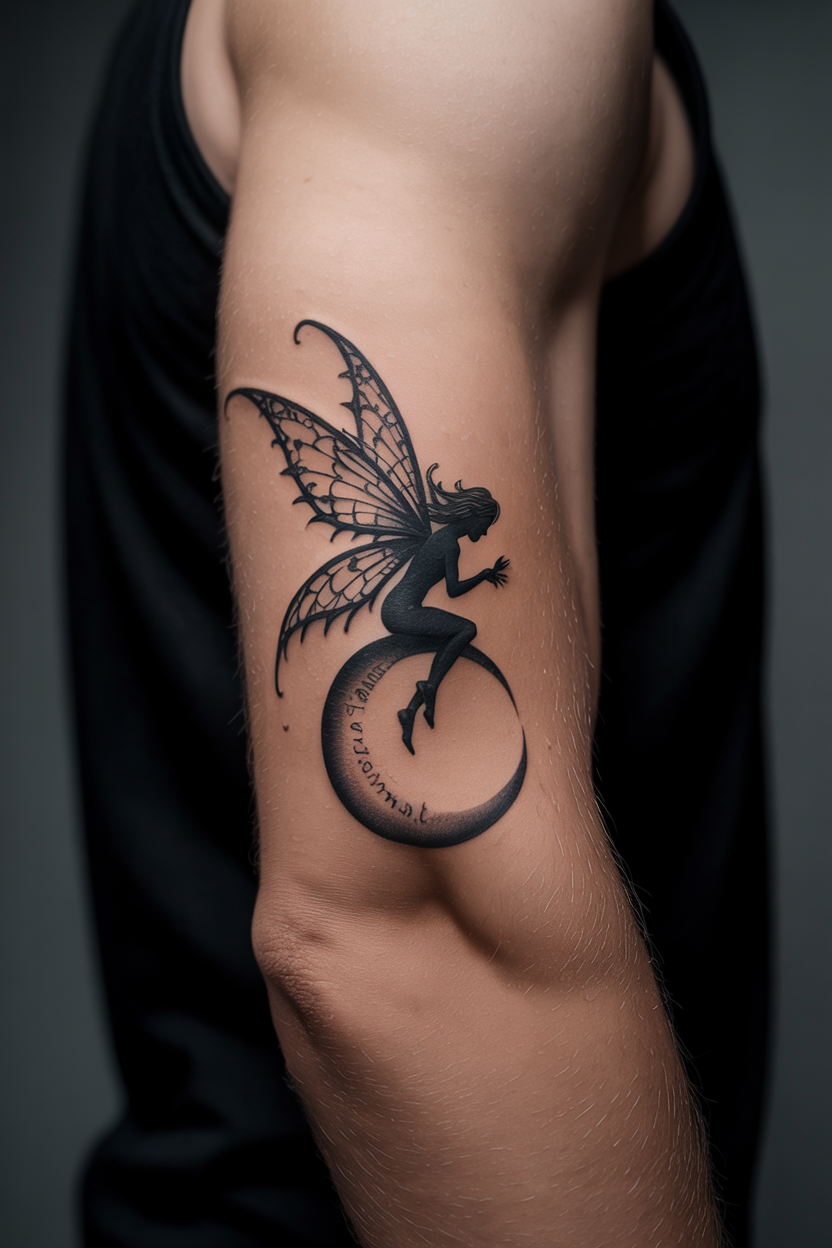 Whimsical Gothic Fairy Tattoo