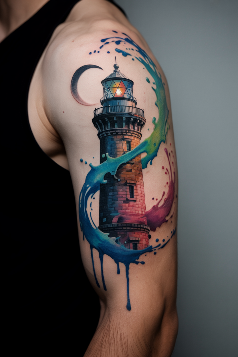 22 Lighthouse Tattoo Ideas To Cherish The Luxury Of Life! 37 a photograph of a cropped male forearm d RRKL4rlzSbOtS6ojDMERvw Wt8L0ByzR cEVYXYbD9ew