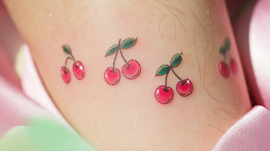 adorable cherry tattoo designs