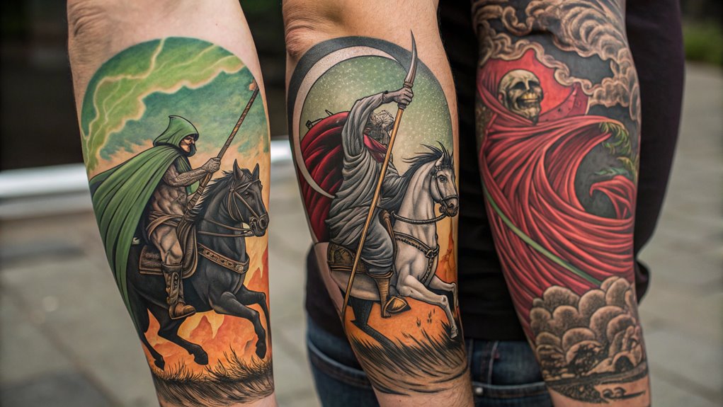 11 Revelation Tattoo Ideas 4 apocalyptic horsemen representations depicted