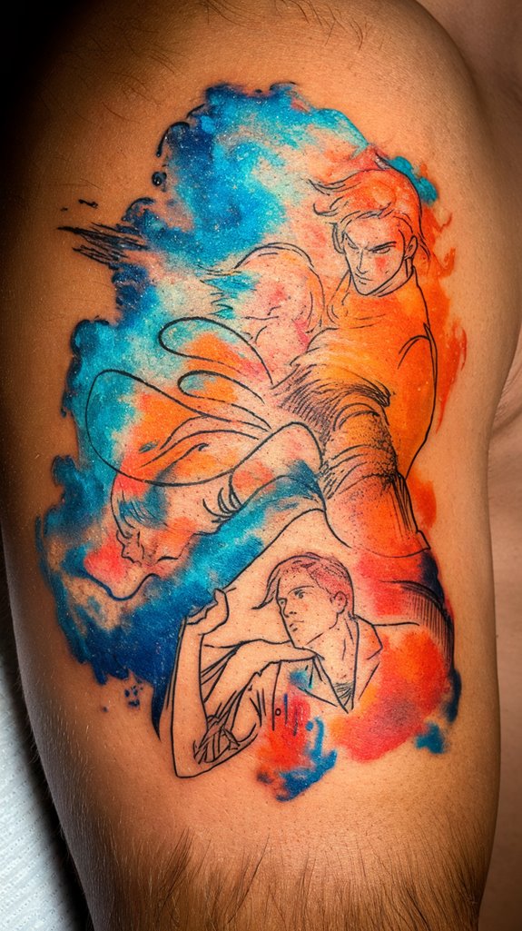 7 Solo Leveling Tattoo Ideas 8 artistic watercolor scene representations