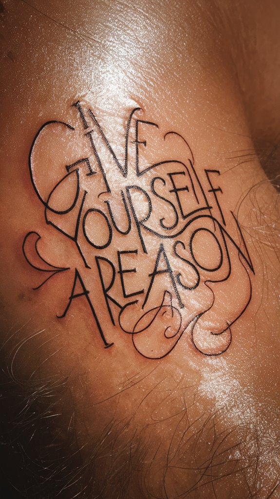 7 Give Yourself a Reason Tattoo Ideas 4 blackwork quote design integration