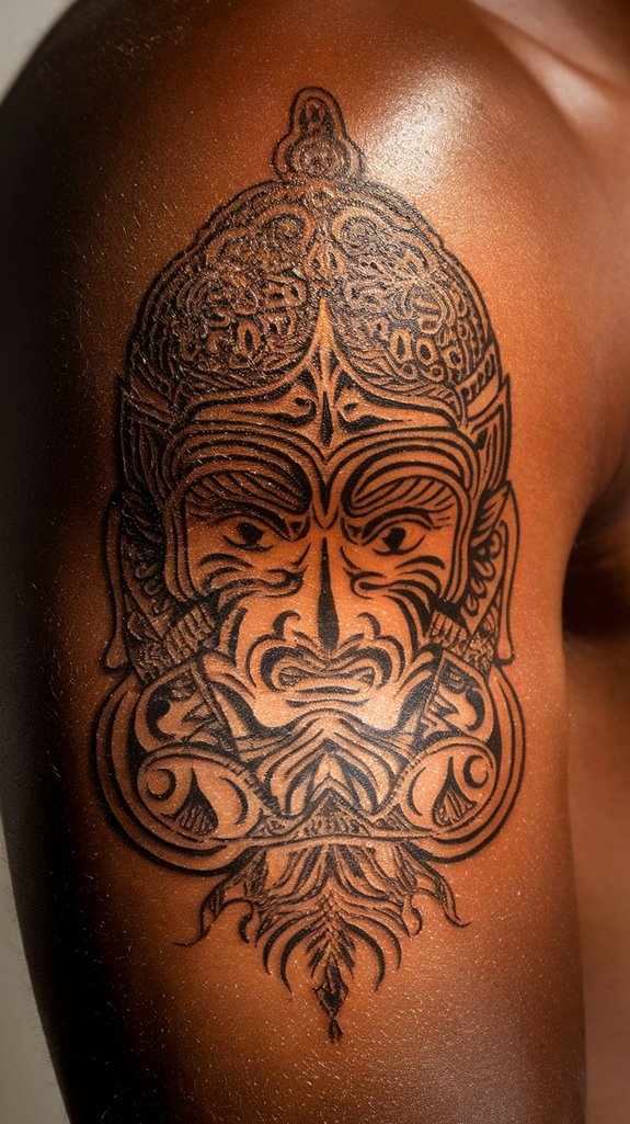 7 Traditional Tattoo Stencils 8 borneo warrior art design