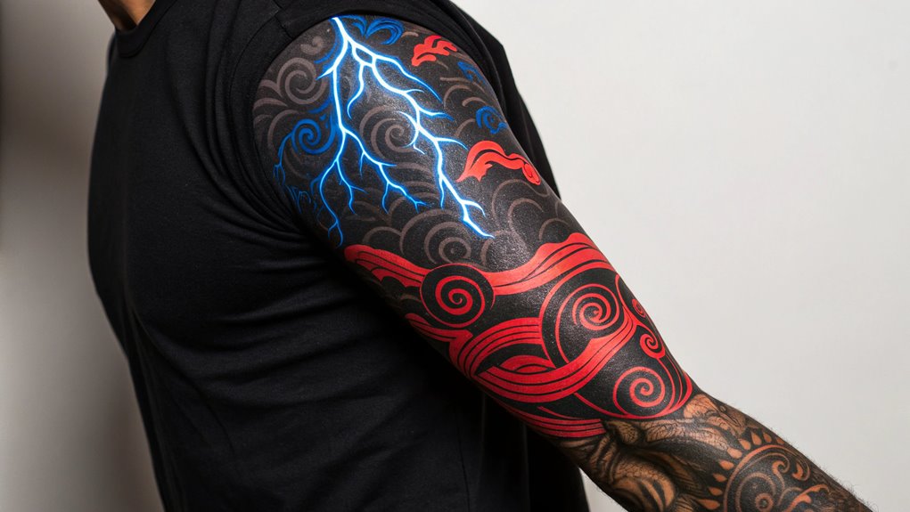 11 Black Arm Tattoos Ideas 8 colorful accents on blackouts