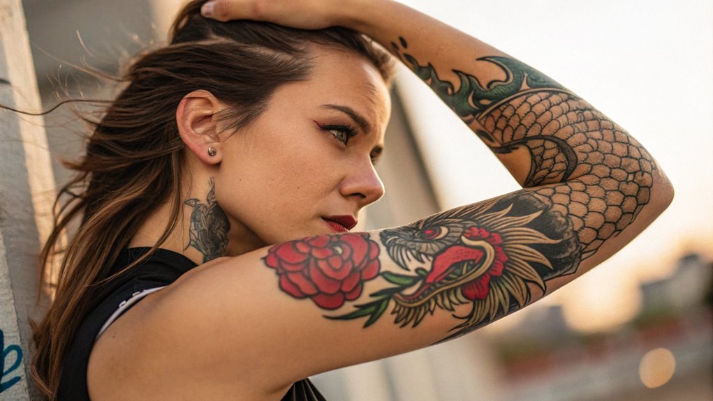 11 Revelation Tattoo Ideas 11 conflict between dragon and woman