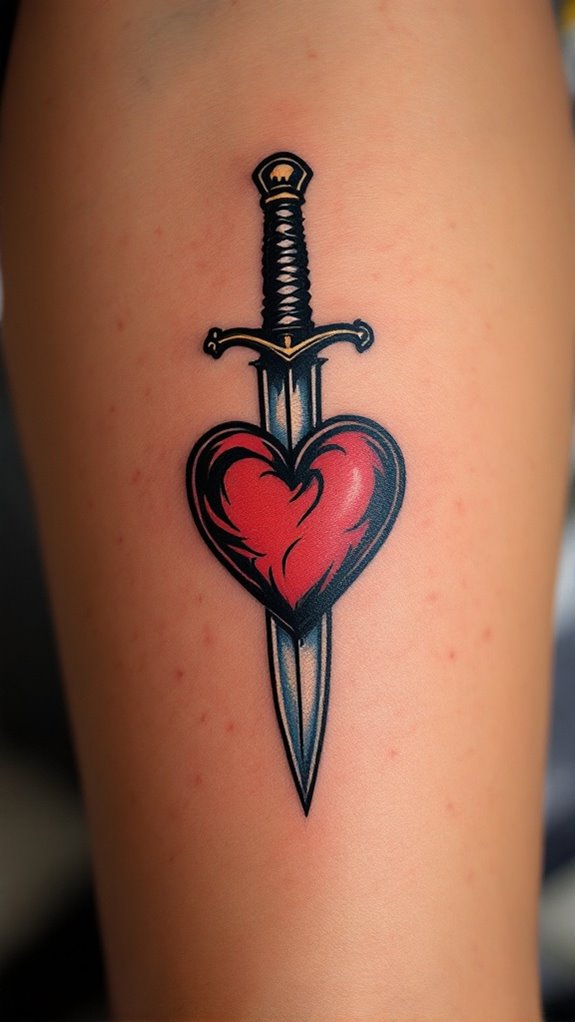 7 Old-School Flash Tattoo Ideas 7 dagger heart fusion strategies