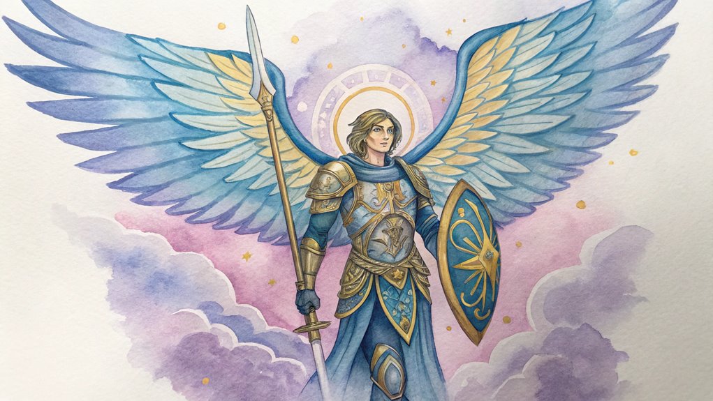 11 Archangel Michael Tattoo Ideas 6 divine protection in watercolor