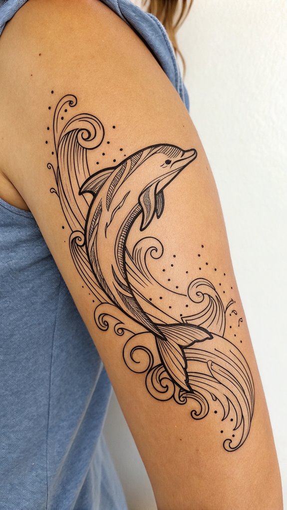 11 Marine Life Tattoo Ideas 9 dolphin themed body art designs