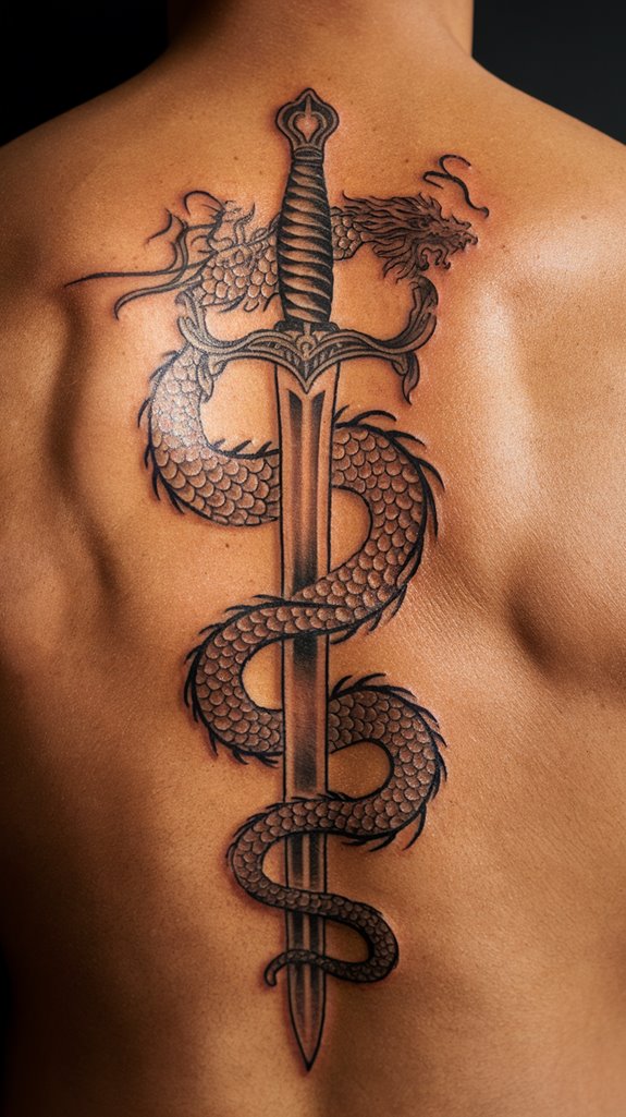 dragon scale sword tattoo