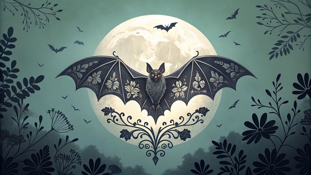 11 Gothic Ornament Tattoo Ideas 12 eerie bat under moonlight