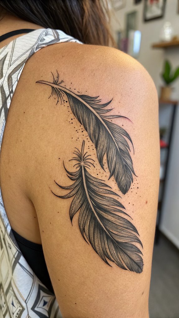 11 Healing Tattoo Ideas 11 feathers represent liberation and elevation