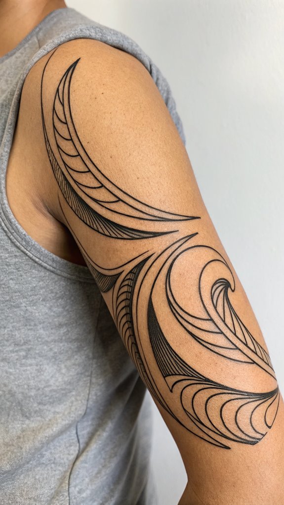 11 Elbow Tattoo Ideas 9 fluid curves and patterns