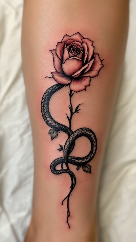 7 Old-School Flash Tattoo Ideas 5 graceful floral and serpent