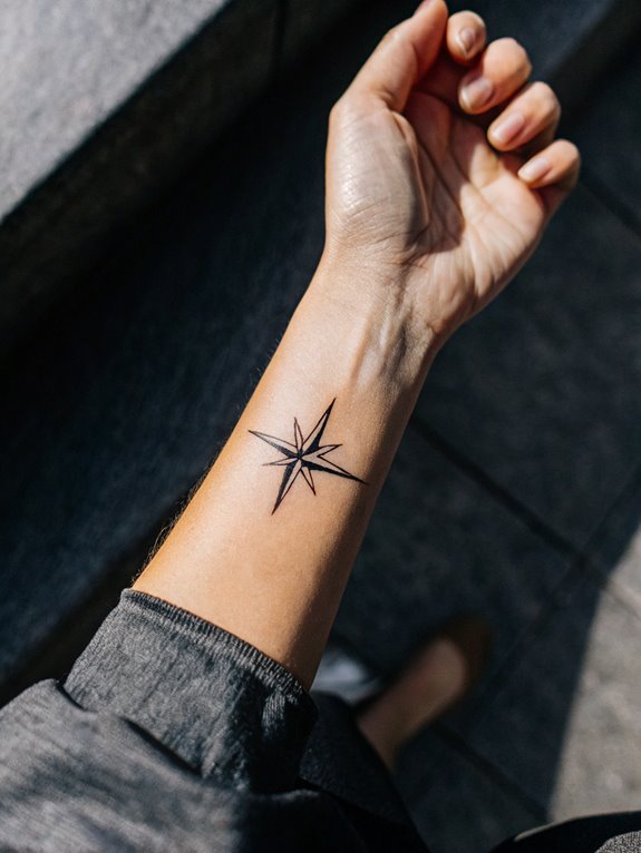 15 Meaningful Wrist Tattoos for Women 5 Star Tattoo: Guiding Light and Motivation
