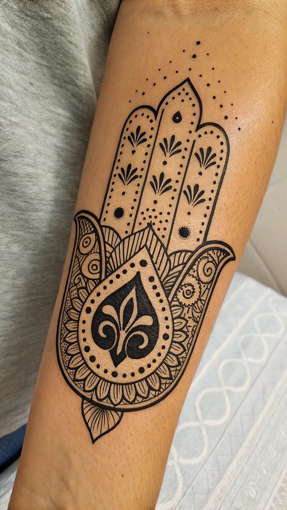 11 Healing Tattoo Ideas 9 hamsa hand symbolizes protection