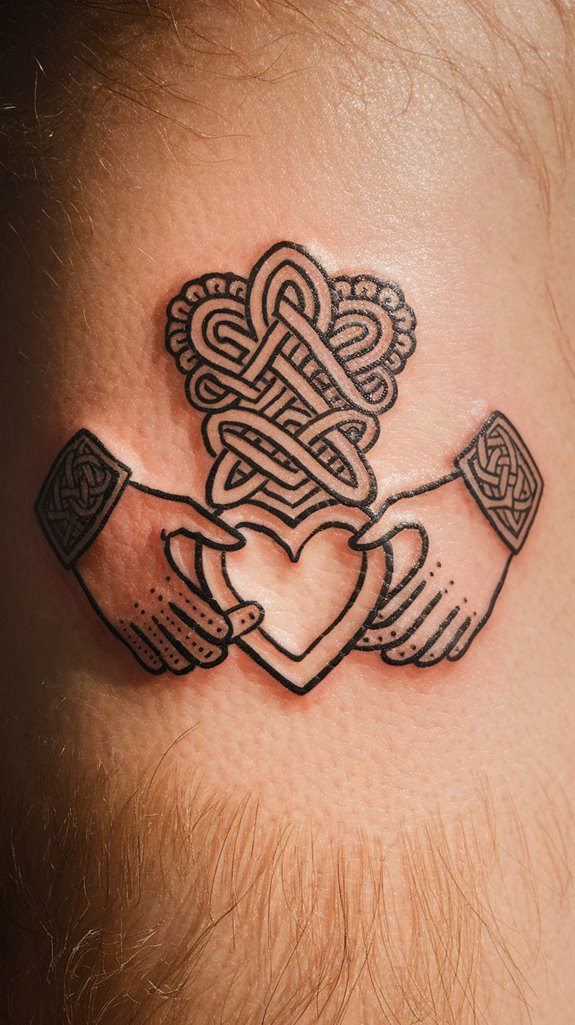 7 Claddagh Tattoo Ideas 2 interwoven love and loyalty