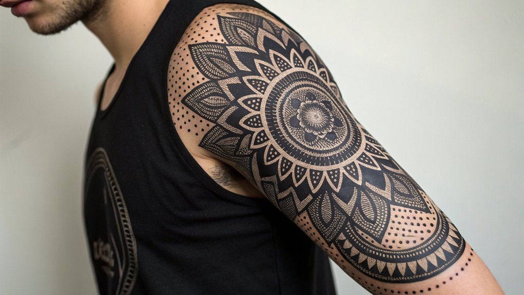 11 Black Arm Tattoos Ideas 7 intricate dotwork mandala designs