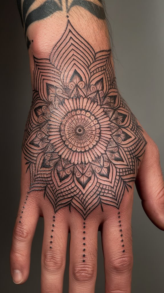 7 Full Hand Tattoo Ideas 3 intricate patterns for balance