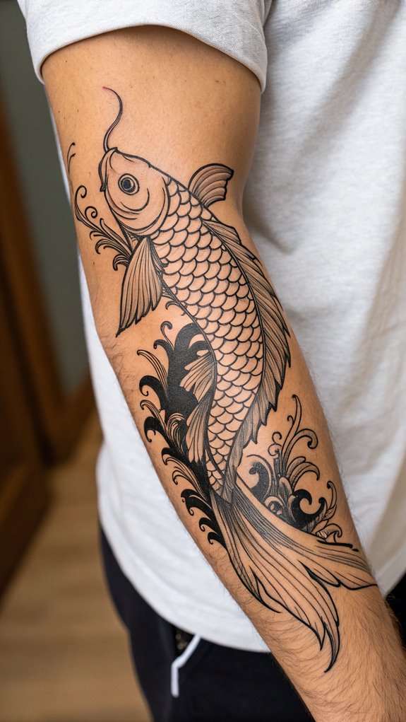 11 Forearm Tattoo Ideas for Men 7 koi fish tattoo symbolism