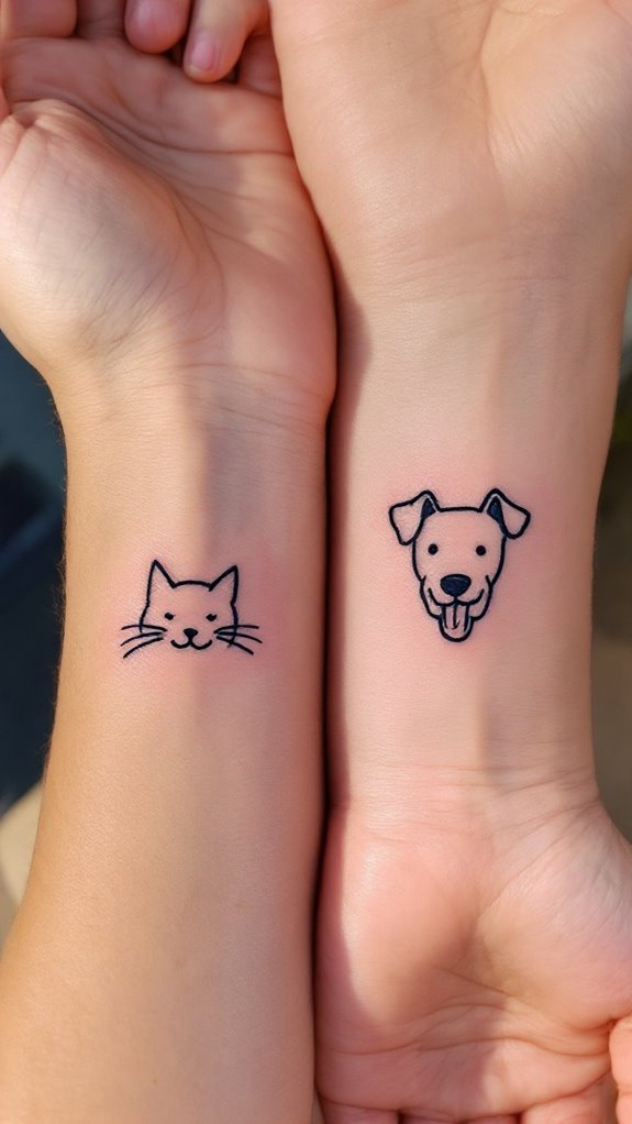 7 Opposite Best Friend Tattoos 2 pet themed artwork collection