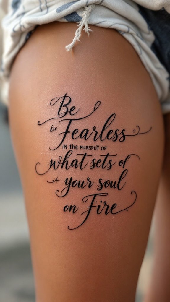 7 Front Thigh Quotes Tattoo Ideas for Women 5 pursue your passionate dreams