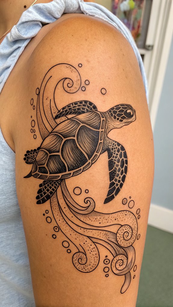 11 Marine Life Tattoo Ideas 1 sea turtle tattoo designs