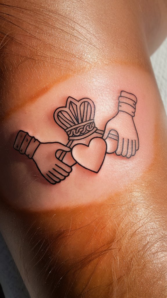7 Claddagh Tattoo Ideas 4 simple claddagh design