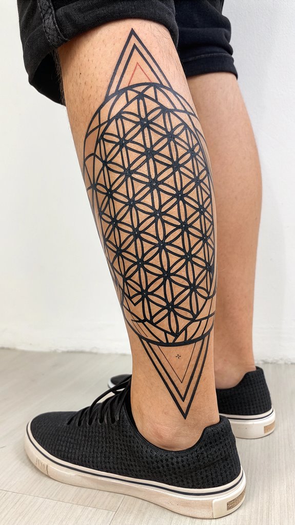 11 Lower Leg Tattoos 4 simple shapes bold designs