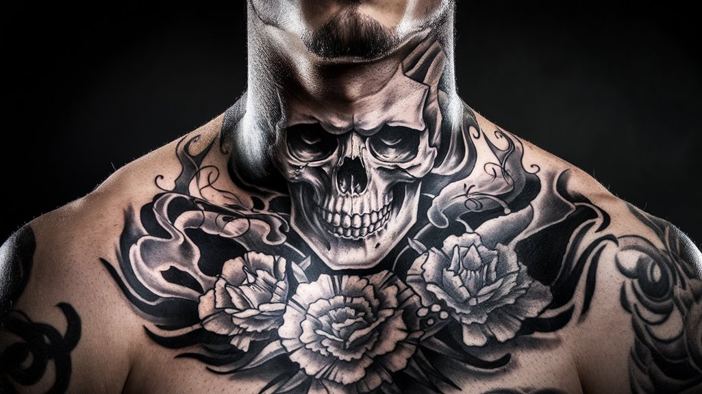 skull art in monochrome