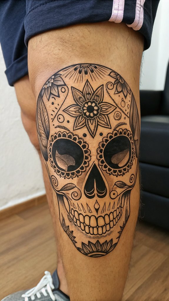 11 Unique Knee Tattoo Ideas 4 skull tattoo designs ideas