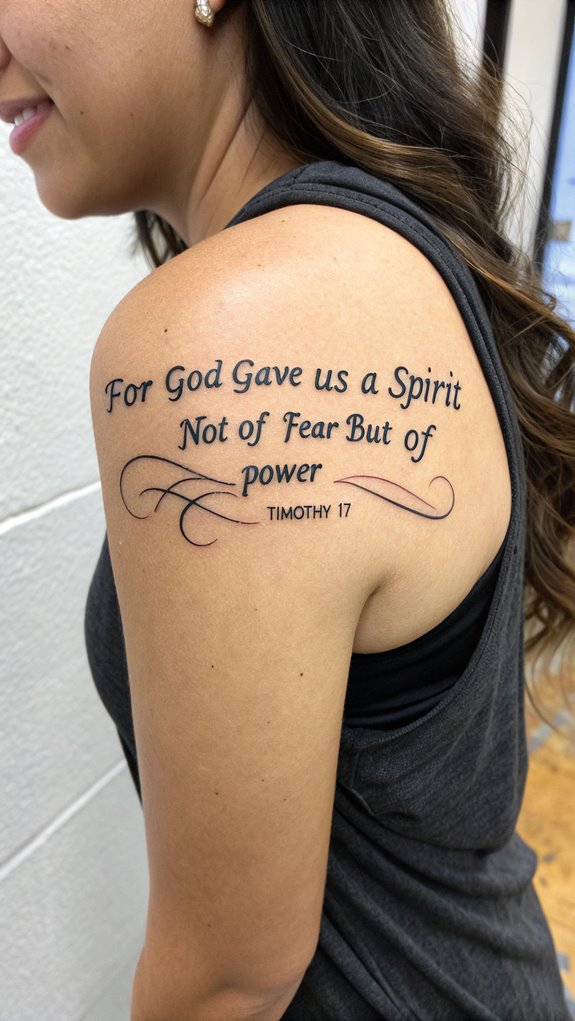 11 Bible Verse Tattoo Ideas: Faith Etched in Ink 7 spirit of strength and courage