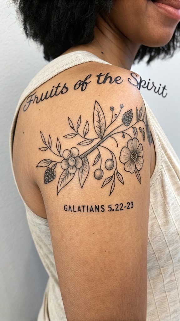 11 Bible Verse Tattoo Ideas: Faith Etched in Ink 10 spirit s fruits love joy peace