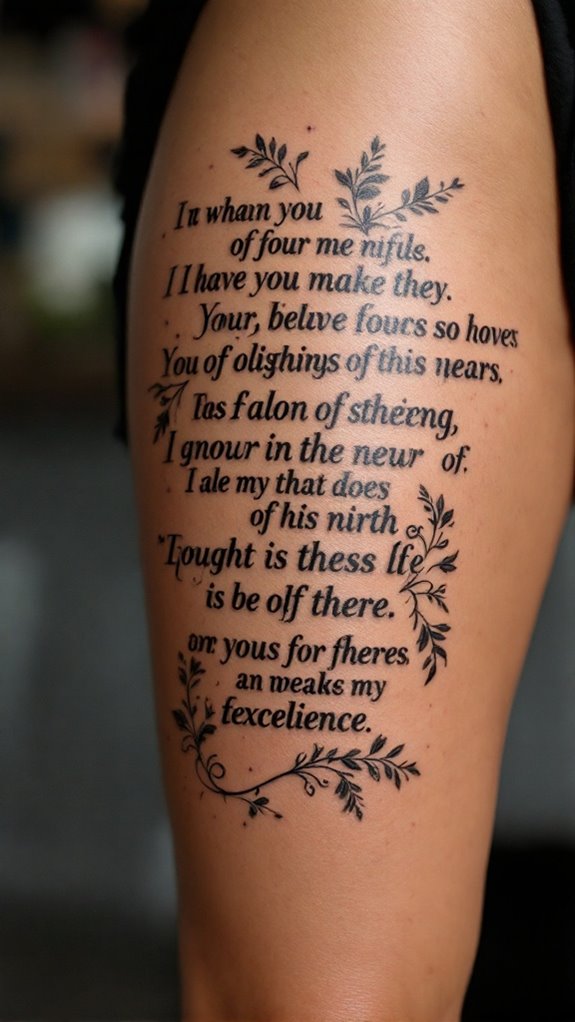 7 Front Thigh Quotes Tattoo Ideas for Women 8 stories within hidden scars