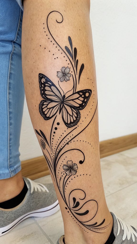 11 Lower Leg Tattoos 9 symbol of transformation and beauty