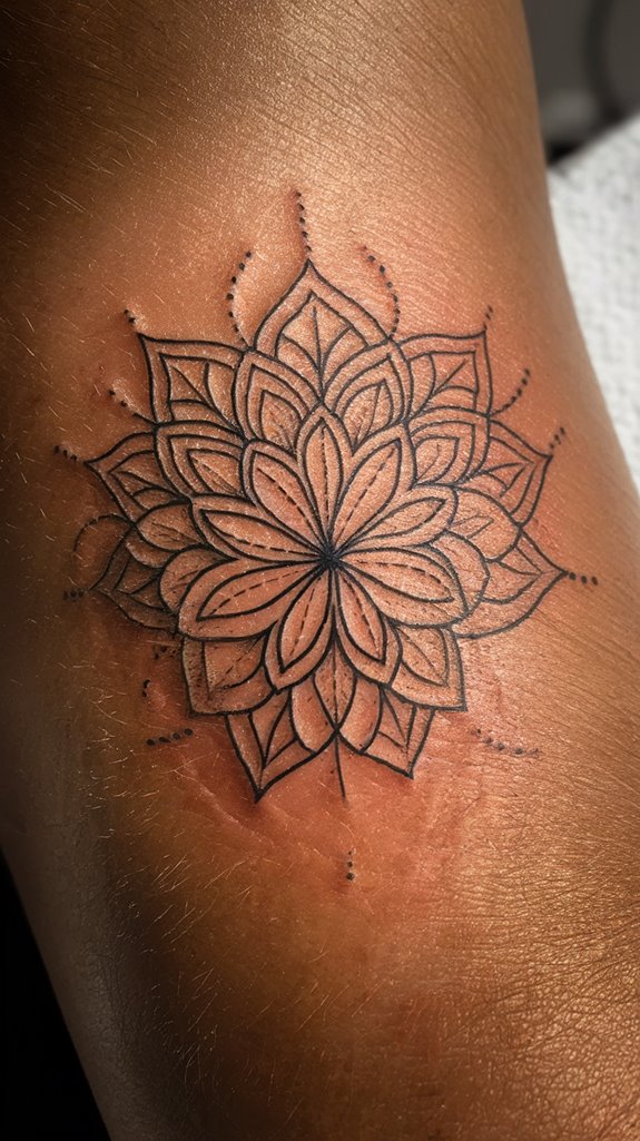 7 Half Mandala Tattoo Ideas 8 symbolic mandala for growth