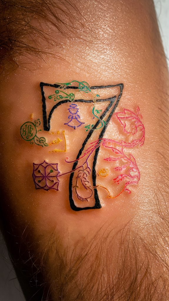7 Time Tattoos Ideas 7 symbolism of number seven