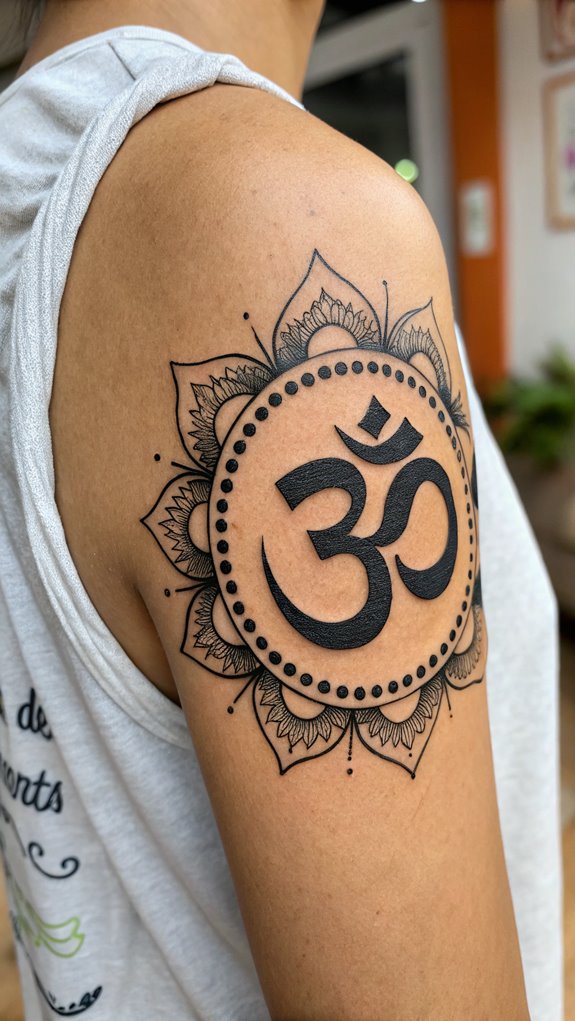 11 Healing Tattoo Ideas 7 universal consciousness om symbol