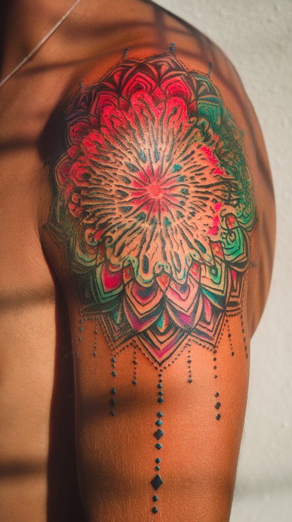 7 Half Mandala Tattoo Ideas 6 vibrant half mandala tattoo
