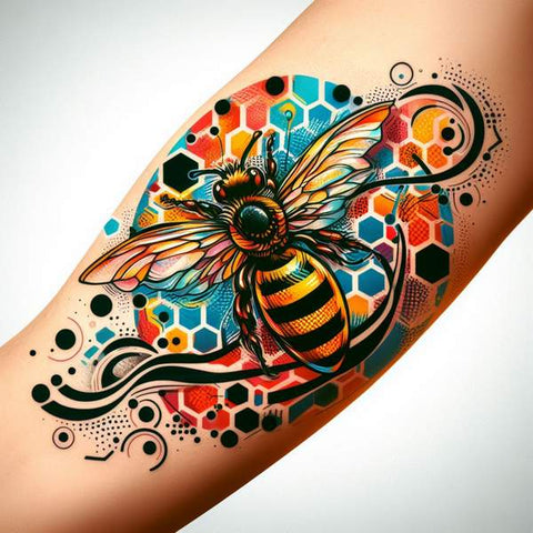 Abstract Bee Tattoo