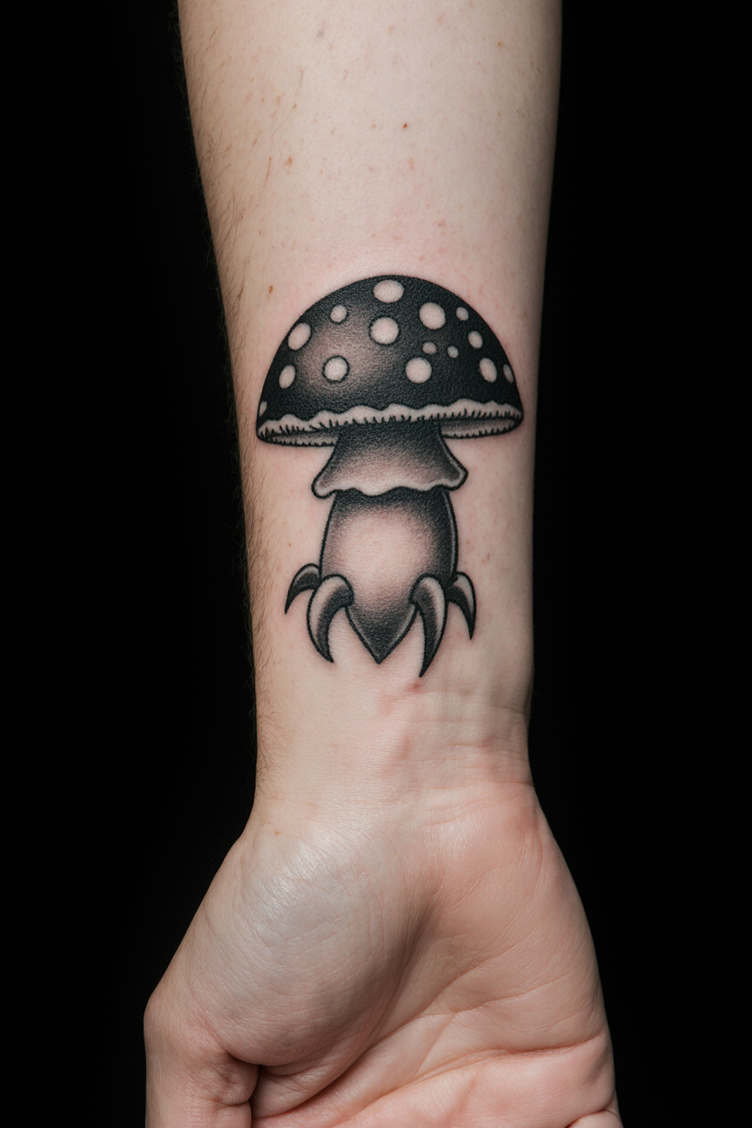 Alien Mushroom Tattoo 1