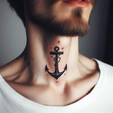 24 Masculine Throat Tattoos For Men 25